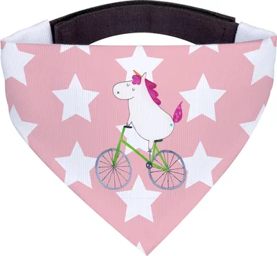 Produktbild von Mr. & Mrs. Panda Hunde Halstuch Einhorn Radfahrer - Rot Pastell - Geschenk, Rad, Dreieckstuch, für Hund, Unicorn, Bike, Bandana, Hundehalstuch, Konfetti, Einhörner