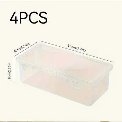 Produktbild von 4 große transparente Aufbewahrungsboxen mit Deckeln