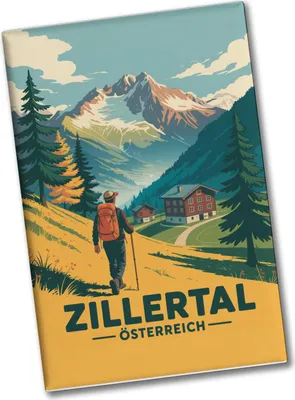 Produktbild von Vintage Zillertal Souvenir Souvenir Magnet mit Wanderer