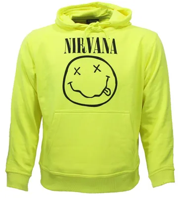 Zdjęcie produktu dla Bluza z kapturem Nirvana z neonowożółtym uśmiechem – rozmiar S
