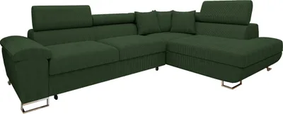 Produktbild von MIRJAN24 Ecksofa Cotere Cord, L-Form Eckcouch mit Schlaffunktion und Bettkasten (Farbe: Poso 14, Seite: Rechts)