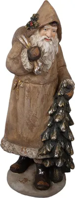 Produktbild von Clayre & Eef Dekorationsfigur Weihnachtsmann 38x30x90 cm Beige Keramikmaterial