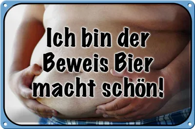 Produktbild von Blechschild Spruch 30x20cm bin Beweis Bier macht schön
