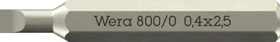 Produktbild von Wera 800/0 Micro Bits für Schlitzschrauben, 0,40 x 2,5 x 30 mm