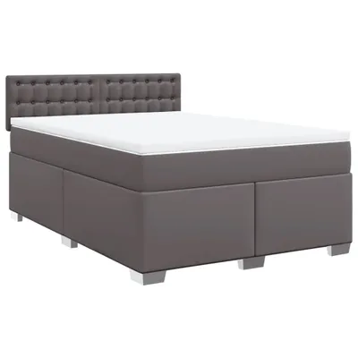 Produktbild von Boxspringbett mit Matratze Grau 160x200 cm Kunstleder