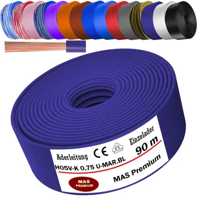 Produktbild von 90m Aderleitung H05 V-K 0,75 mm² Ultramarinblau Einzelader flexibel