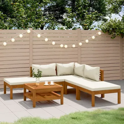 Produktbild von Maison Exclusive - 6-tlg. Garten-Lounge-Set mit Creme Kissen Massivholz Akazie