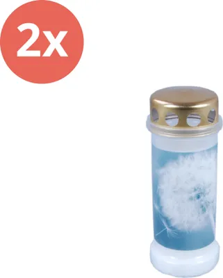 Image de Bolsius - Bougies commémoratives - Avec couvercle - Pissenlit - 70 heures de combustion - Pack avantage - 2 pièces