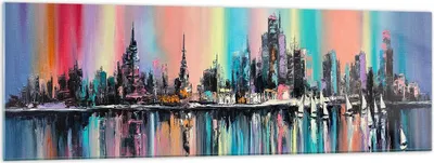 Produktbild von Bilder auf glas - Stadt Aussicht Wasser - 160x50cm - Glasbilder - Wandbilder - Kunstdruck - zum Aufhängen bereit - Wanddekoration aus Glas - Glas Bilder - Wandbild auf Glas - GAB160x50-3439
