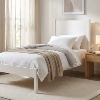 Immagine prodotto di Milani Home - letto singolo in legno bianco, stile classico, 100 x 212 x 115 cm