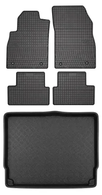 Zdjęcie produktu dla Dywaniki gumowe + mata bagażnika do Opel Astra J 2009-2015 (hatchback) – czarne, dopasowane – Wielganizator SolidPRO