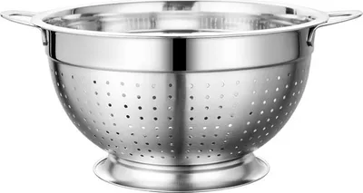 Produktbild von Seiher, mit Untersatz und 2 Griffen, Sieb, Nudelsieb, Kš¹chensieb, ?280x(H)142mm, Edelstahl