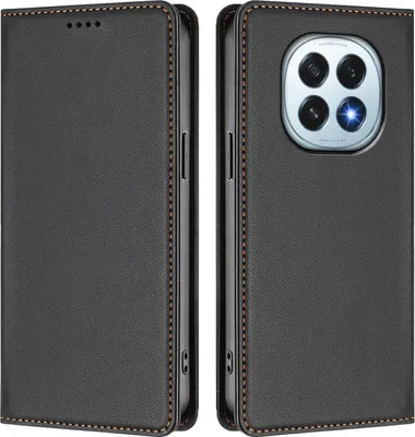 Immagine prodotto di Custodia in pelle per Oppo F29, custodia a libro magnetica in Finto cuoio con supporto, nera