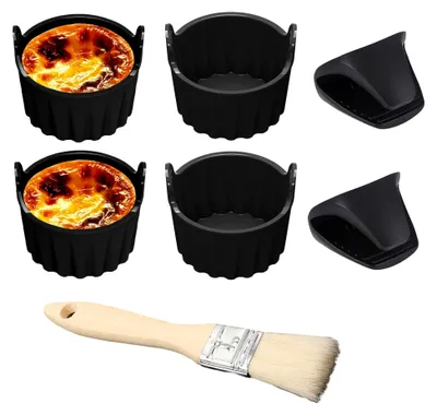 Produktbild von Silikonform für Eier, Ofenhandschuhe, wiederverwendbare Muffinformen für Heißluftfritteusen, Kuchenformen für Kuchen, Creme und Pudding