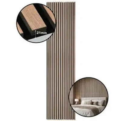 Obrázok produktu pre LP Projekt Drevený obkladový panel 300 x 60 cm | Moderný 3D akustický panel pre interiéry a kancelárie | Dekoratívny obkladový panel z orechového dreva vhodný na dekoratívne obklady stien