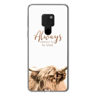 Produktbild von MuchoWow® Handyhülle Schutzhülle Hülle für Huawei P40 Lite Schottischer Highlander - Zitate - Weiß Silikon Softcase Handy Hülle - Handy