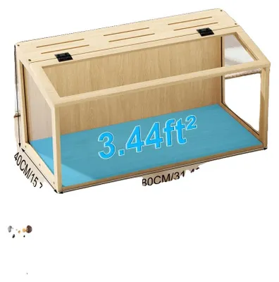 Obrázek produktu pro Klec pro křečky, odolná proti hlodavcům, s integrovaným LED osvětlením, velikost M (80 × 40 × 40 cm), čtvercová