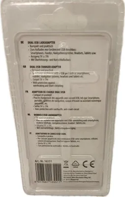 Produktbild von Dual USB Ladeadapter 12V/24V - 1 x 2,1A + 1 x 1A - Auto-Sicherung, Kurzschlussfest, Hitzeschutz
