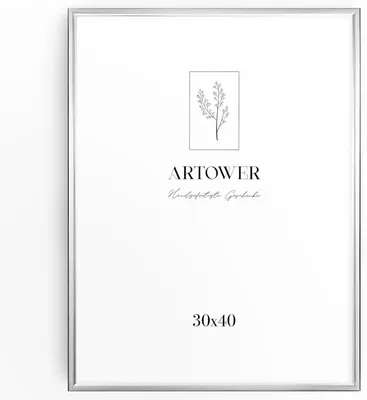 Zdjęcie produktu dla Ramka do zdjęć 30 x 40 cm, srebrna, metalowa, do salonu