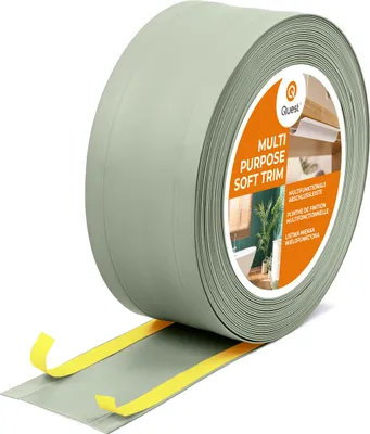 Zdjęcie produktu dla QUEST Listwa wykończeniowa W1 z PCV 6w1 1x95mm, 5m samoprzylepna, maskująca elastyczna listwa podłogowa, ścienna, jasnozielony
