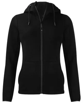 Productafbeelding van Cutter & Buck - "Pemberton" hoodie met volledige rits voor dames, model ET158 (maat M), kleur zwart