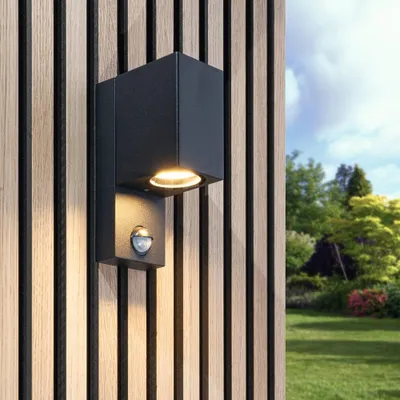 Image de HOFTRONIC - Applique murale Marion PIR GU10 Max. 7W IP65 Noir