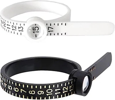 Produktbild von Famanu Ringmaß Meter - Mit Vergroßerglas und flexibler Skala - Schwarz