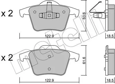 Produktbild von METELLI Bremsbeläge Satz Hinten Bremsklötze für VOLVO XC90 I (275) 22-0688-0