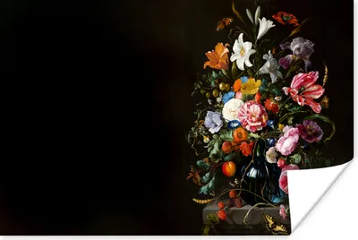 Produktbild von MuchoWow® Poster Alte Meister - Kunst - Vase mit Blumen - Jan Davidsz de Heem 120x80 cm - Bilder