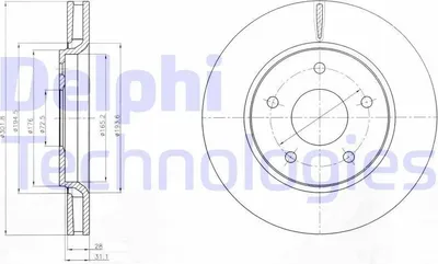 Produktbild von 2x DELPHI Bremsscheibe BG4248 für VW Routan Kastenwagen für FIAT Freemont (345_)