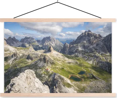 Produktbild von MuchoWow® Textilposter Dolomiten - Italien - Natur 60x40 cm mit holzfarbenen Rahmen - Bilder