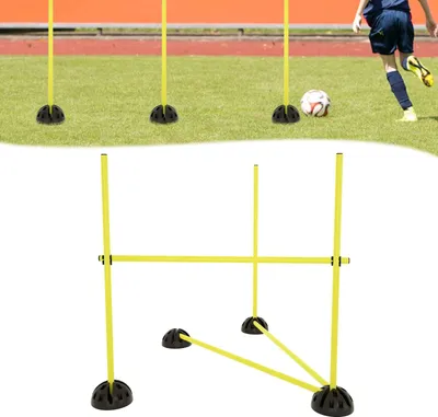 Produktbild von JNGLGO Sprungstangen-Set Agility Grid Set Trainingsstangen Agility Hürden Set Multifunktionales Hürdenset, für Konditionelles, Training, Dribbeln, Schulsport, Gelb