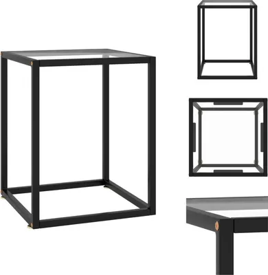 Produktbild von vidaXL Couchtisch Schwarz mit Hartglas 40x40x50 cm -  Couchtische