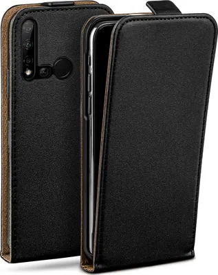 Produktbild von moex® Flip Case kompatibel mit Huawei P20 Lite (2019) - Hülle mit 360 Grad Schutz, Schwarz