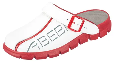Produktbild von Abeba 7313 Clog weiß/rot mit Aufdruck  - 41