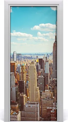 Produktbild von Tulup Türaufkleber 85x205 cm Dekorative Aufkleber Selbstklebend Wasserdichte Tapete Abnehmbar Schlafzimmer Wohnzimmer Wohnkultur - Vogelflug New York