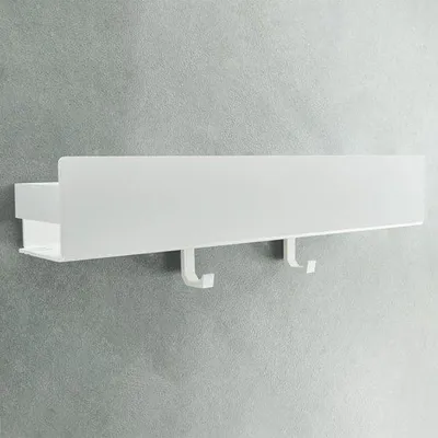 Produktbild von Weißer 42cm Duschklemmholz Badorganizer Selbstklebend