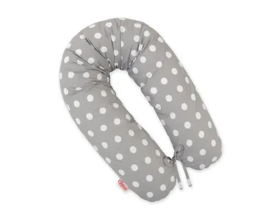 Image de Coussin de grossesse Bobono Longer gris avec housse amovible 170 cm  OekoTex en coton