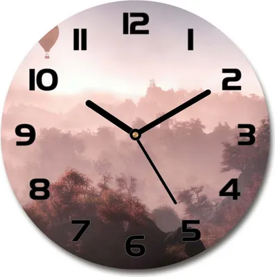 Produktbild von Wanduhr aus Glas 30fi Glasbild Glasuhr Gehärtetes Glas - schwarze-zeiger - Balloon over the forest