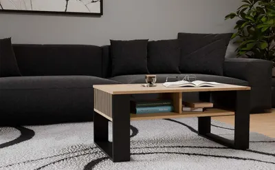 Produktbild von Funktionaler Couchtisch MODERN mit 2 praktischen Ablagen