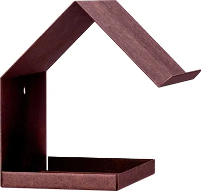 Image de Alberts 355074 Maisonnette pour oiseaux toit pointu, nichoir en acier en brun rouille, nid pour oiseaux à suspendre ou à poser, dimensions 145 x 150 x 180 mm