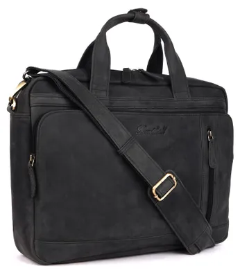 Produktbild von Benthill Laptoptasche Echt Leder I EchtLeder Umhängetasche für Laptop I Aktentasche für Notebook I Damen und Herren Tasche I Notebooktasche