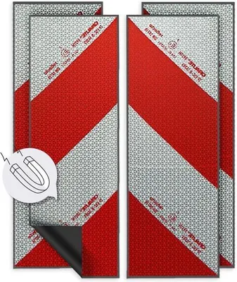 Produktbild von Famanu Auto-Warnmarkierung Reflectierend Rot Weiß - 4 x 141 mm x 423 mm