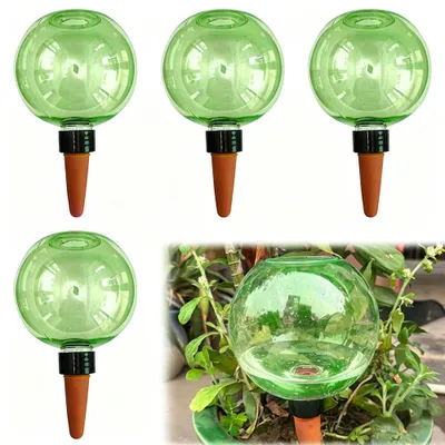 Image de Boules d'arrosage de 500 ml, de couleur verte, lot de 4, pour plantes