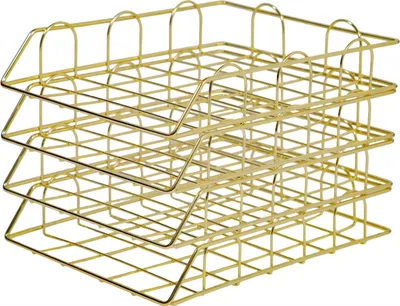 Produktbild von Dokumentenablage, Metallkonstruktion, stapelbares Design, Gold
