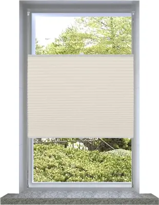 Image de Store plissé à enroulement plissé 70x125cm crème