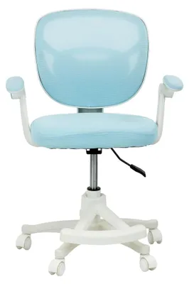 Produktbild von Drehstuhl für Kinder mit 360° Fußablage und höhenverstellbarem Design in Blau