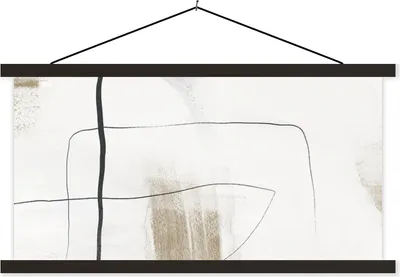 Produktbild von MuchoWow® Textilposter Malerei - Abstrakt - Minimalismus 150x75 cm mit schwarzem Rahmen - Posterleiste