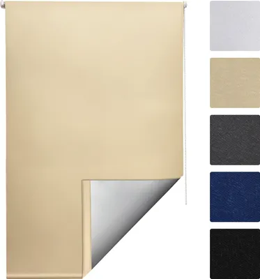 Produktbild von Sol Royal Verdunkelungsrollo SolReflect T42 mit Thermobeschichtung für Fenster & Türen, 100% Polyester, Silber, geeignet für Falzstärken bis 16 mm