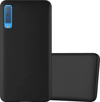 Produktbild von Cadorabo Schutzhülle für Samsung Galaxy A7 2018 Hülle in Schwarz Handyhülle TPU Silikon Etui Cover Case